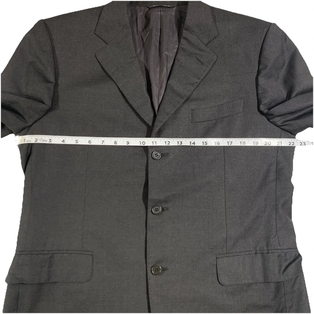 Canali Loro Piana Tasmanian Super 120s Wool Blazer Mens US 42R Dark Gray Italy‎